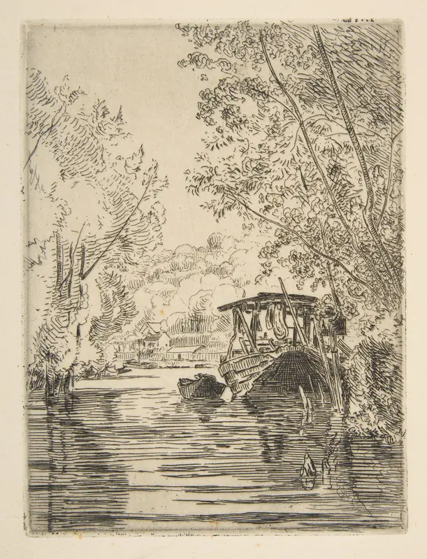 The Dyer's Boat (Bas-Meudon) Wall Art by Félix Bracquemond - High-Resolution Digital Print