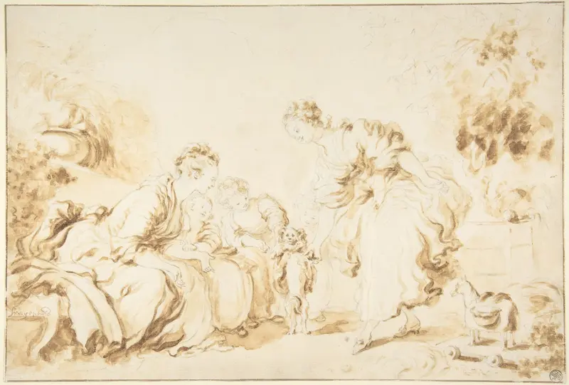 The Education of a Dog Wall Art by Jean Honoré Fragonard - High-Resolution Digital Print
