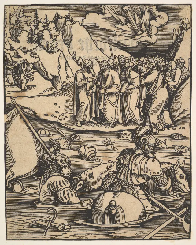 The Egyptians Crossing the Red Sea, from Das Buch Granatapfel Wall Art by Hans Baldung (called Hans Baldung Grien) - High-Resolution Digital Print