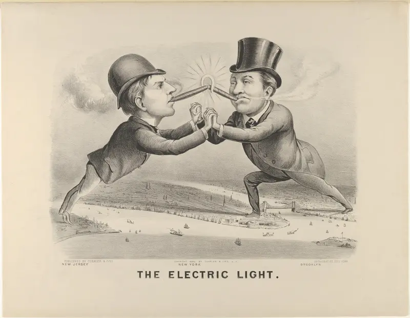 The Electric Light Wall Art by Currier & Ives - High-Resolution Digital Print