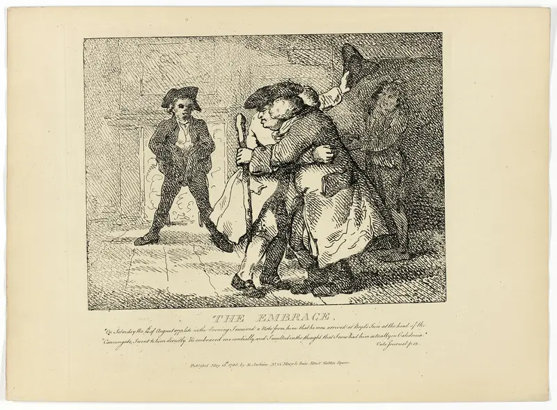 The Embrace, from Boswell's Tour of the Hebrides Wall Art by Thomas Rowlandson - High-Resolution Digital Print