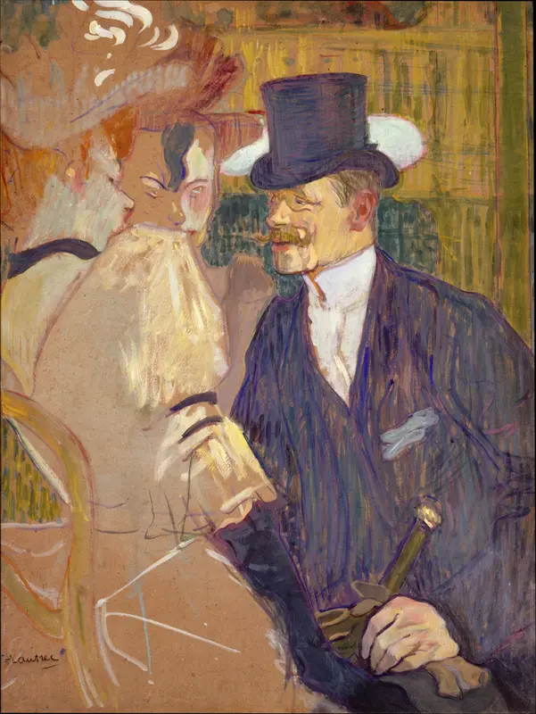 The Englishman (William Tom Warrener, 1861–1934) at the Moulin Rouge Wall Art by Henri de Toulouse-Lautrec - High-Resolution Digital Print
