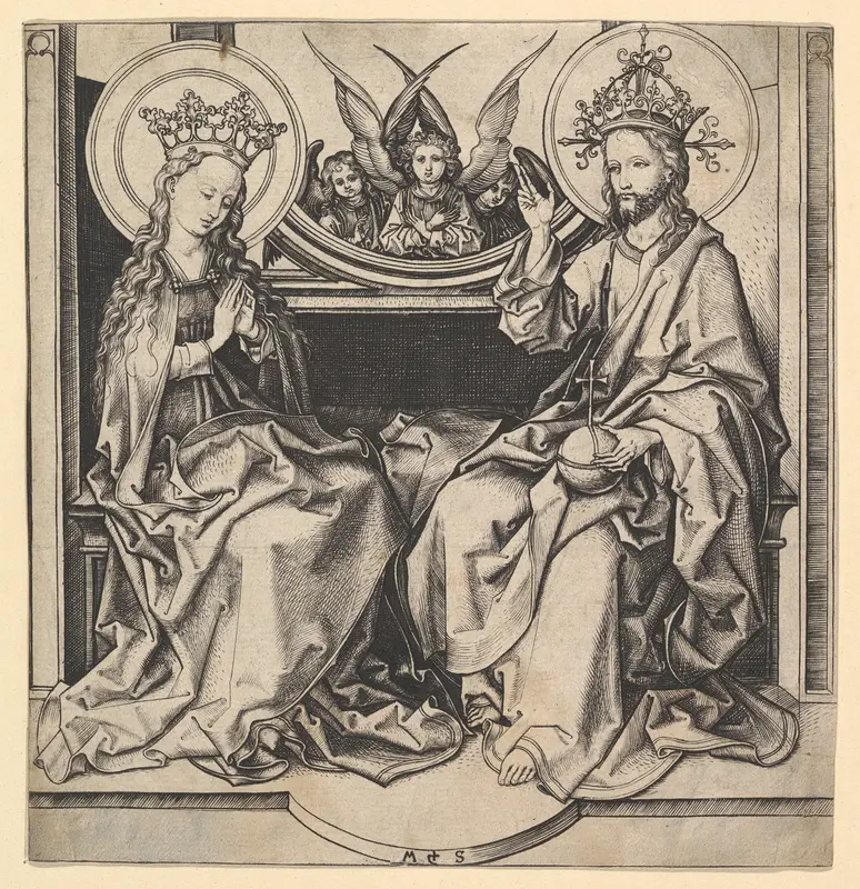 The Enthronement of the Virgin Wall Art by Martin Schongauer - High-Resolution Digital Print