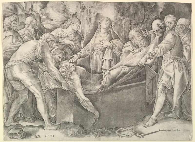 The Entombment Wall Art by Battista Franco - High-Resolution Digital Print