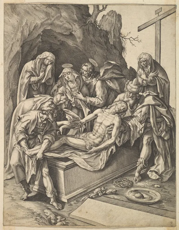 The Entombment Wall Art by Hieronymus (Jerome) Wierix - High-Resolution Digital Print