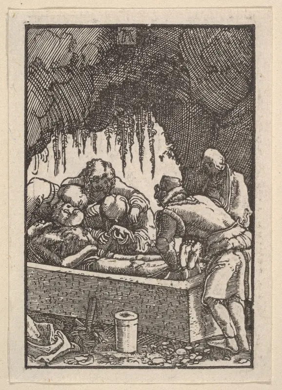 The Entombment, from "The Fall and Salvation of Mankind Through the Life and Passion of Christ" Wall Art by Albrecht Altdorfer - High-Resolution Digital Print