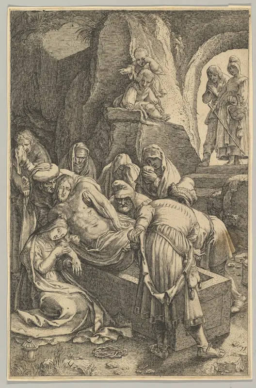 The Entombment, from "The Passion of Christ" Wall Art by Ludovicus Siceram - High-Resolution Digital Print