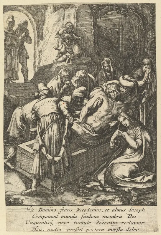 The Entombment, from "The Passion of Christ" Wall Art by Nicolas Cochin - High-Resolution Digital Print