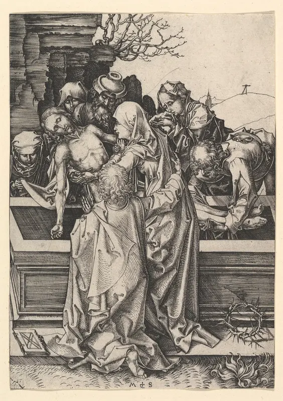 The Entombment of Christ Wall Art by Martin Schongauer - High-Resolution Digital Print
