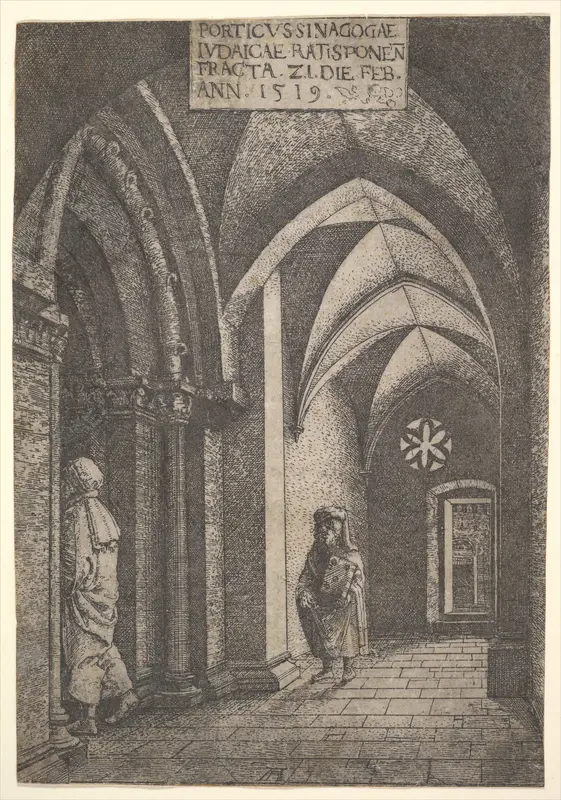 The Entrance Hall of the Regensburg Synagogue Wall Art by Albrecht Altdorfer - High-Resolution Digital Print