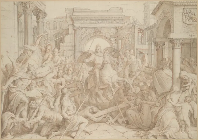 The Entrance of Charlemagne into Pavia Wall Art by Julius Schnorr von Carolsfeld - High-Resolution Digital Print