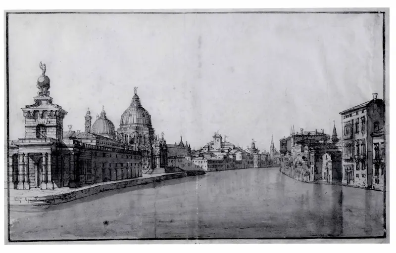 The Entrance to the Grand Canal, with the Dogana da Mar and Santa Maria della Salute on the Left Wall Art by Bernardo Bellotto - High-Resolution Digital Print
