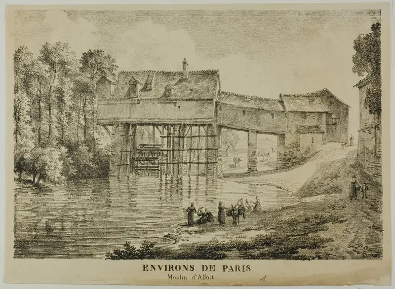 The Environs of Paris: Alfort Mill Wall Art by Louis Pierre Baltard - High-Resolution Digital Print