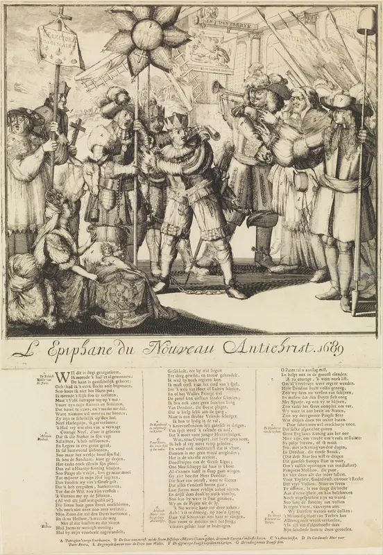 The Epiphany of the New Antichrist (L'Epiphane du Nouveau Antichrist) Wall Art by Romeyn de Hooghe - High-Resolution Digital Print