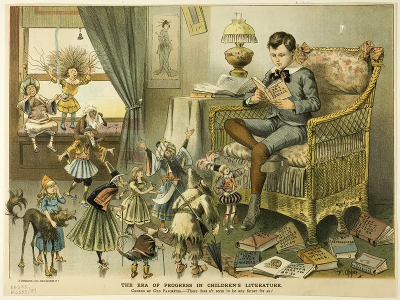 The Era of Progress in Children's Literature, from Puck Wall Art by Frederick Burr Opper - High-Resolution Digital Print