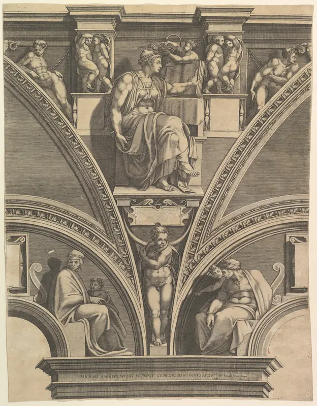 The Eritrean Sibyl, from "Prophets and Sibyls in the Sistine Chapel" Wall Art by Giorgio Ghisi - High-Resolution Digital Print