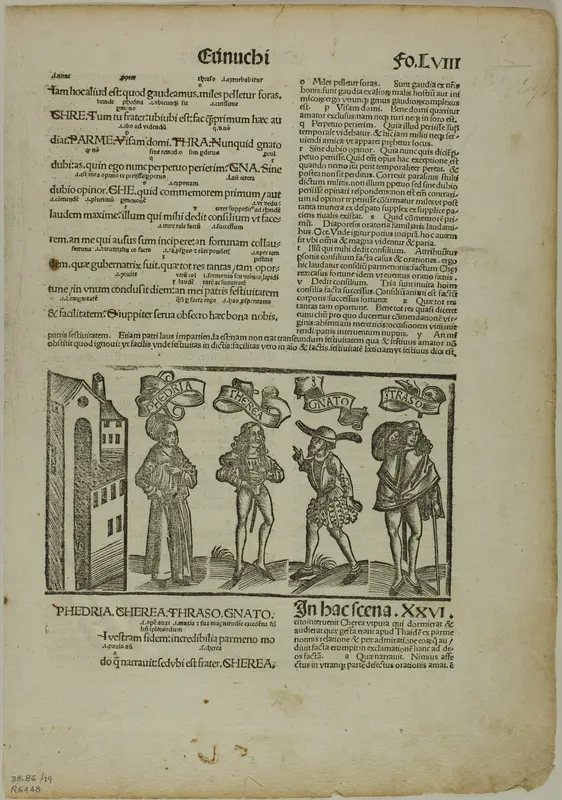 The Eunuch from Terenti cum directorio, Plate 29 from Woodcuts from Books of the 15th Century Wall Art by Unknown artist - High-Resolution Digital Print