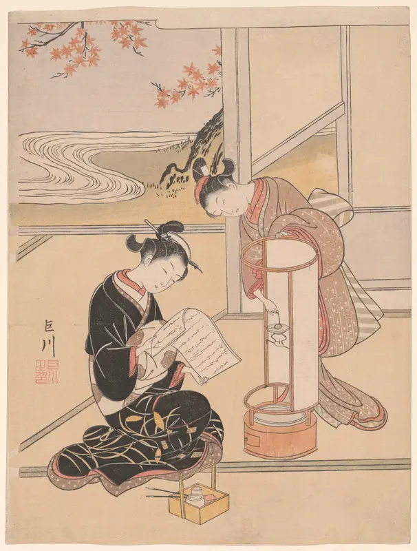 The Evening Glow of a Lamp (Andon no sekisho), from the series "Eight Views of the Parlor (Zashiki hakkei)"