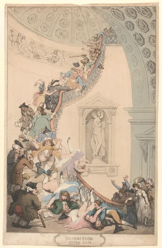 The Exhibition "Stare-Case" Wall Art by Thomas Rowlandson - High-Resolution Digital Print