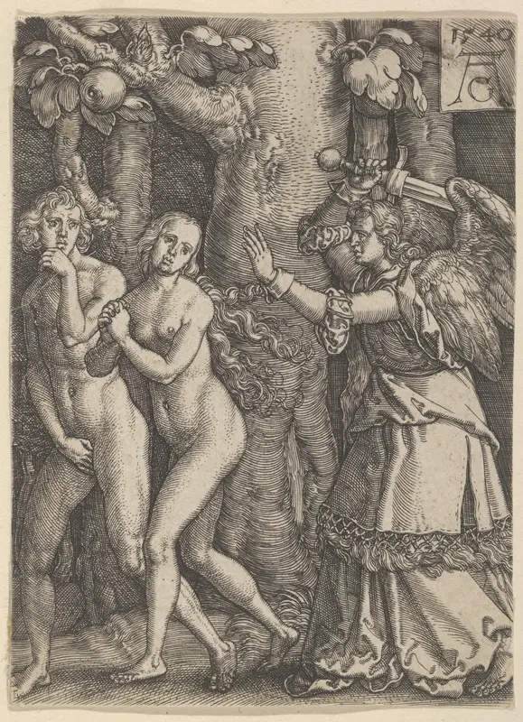 The Expulsion from Paradise from The Story of Adam and Eve Wall Art by Heinrich Aldegrever - High-Resolution Digital Print
