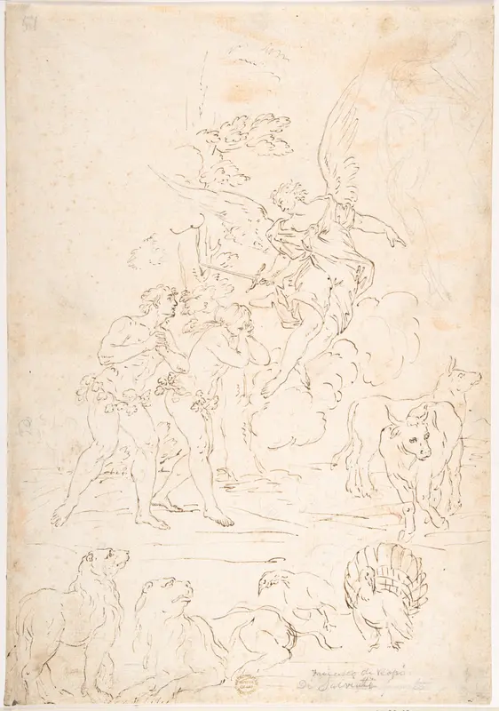The Expulsion from the Garden Wall Art by Anonymous, Italian, Roman-Bolognese, 17th century - High-Resolution Digital Print