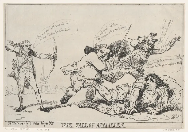 The Fall of Achilles Wall Art by Thomas Rowlandson - High-Resolution Digital Print
