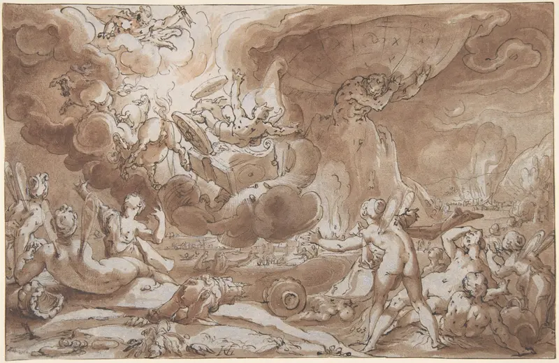 The Fall of Phaeton Wall Art by Hendrick Goltzius - High-Resolution Digital Print
