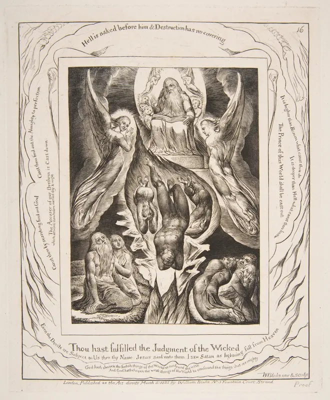 The Fall of Satan Wall Art by William Blake - High-Resolution Digital Print