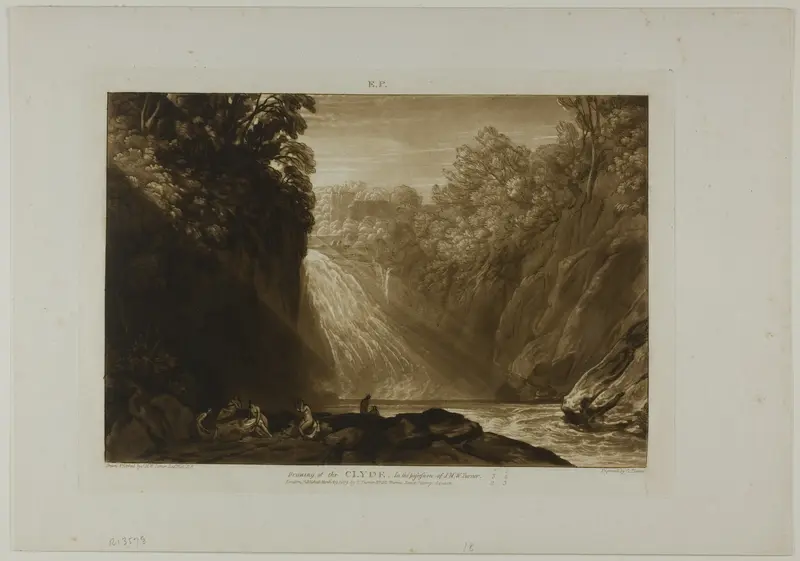 The Fall of the Clyde, plate 18 from Liber Studiorum Wall Art by Joseph Mallord William Turner - High-Resolution Digital Print