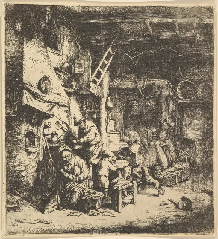 The Family (reverse copy) Wall Art by Adriaen van Ostade - High-Resolution Digital Print