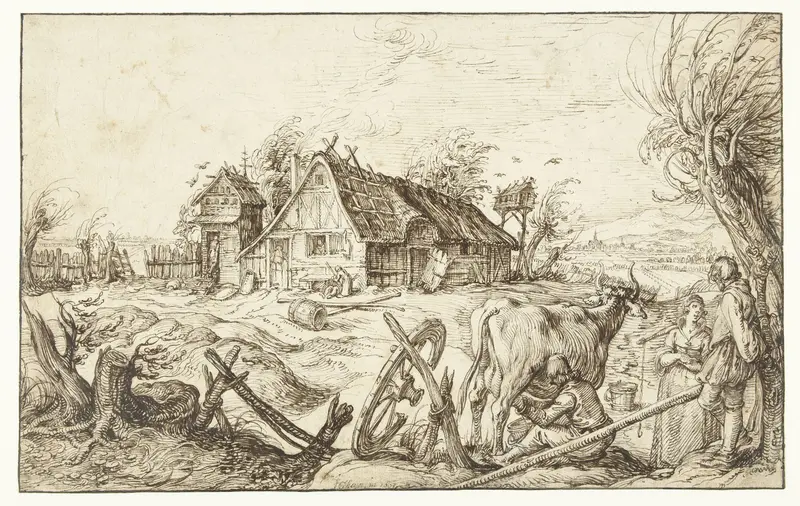 The farm Wall Art by Jacques de Gheyn (II) - High-Resolution Digital Print