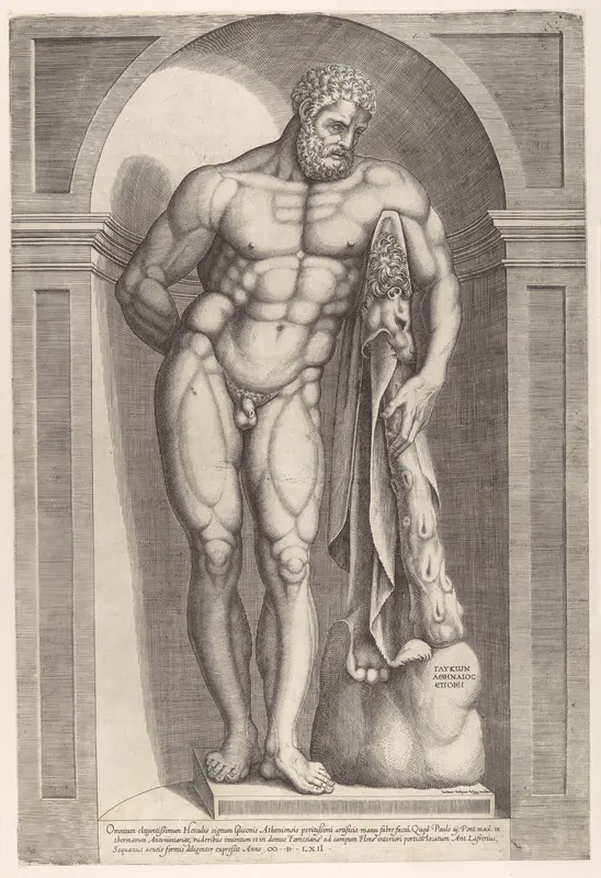 The Farnese Hercules, from "Speculum Romanae Magnificentiae" Wall Art by Jacob Bos - High-Resolution Digital Print