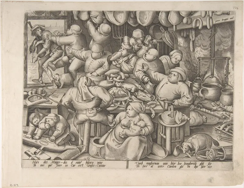 The Fat Kitchen Wall Art by Pieter Bruegel the Elder - High-Resolution Digital Print