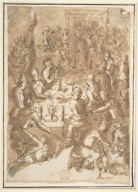 The Feast of Belshazzar (Daniel 5:1-4) Wall Art by Giovanni Balducci ("Il Cosci") - High-Resolution Digital Print