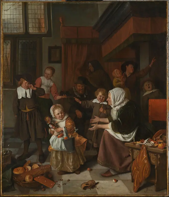 The Feast of St Nicholas Wall Art by Jan Havicksz. Steen - High-Resolution Digital Print