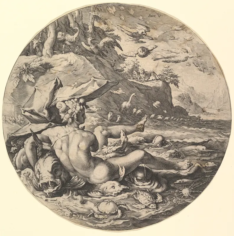 The Fifth Day (Dies V): The Creation of the Kingdom of Animals, from "The Creation of the World" Wall Art by Jan Muller - High-Resolution Digital Print