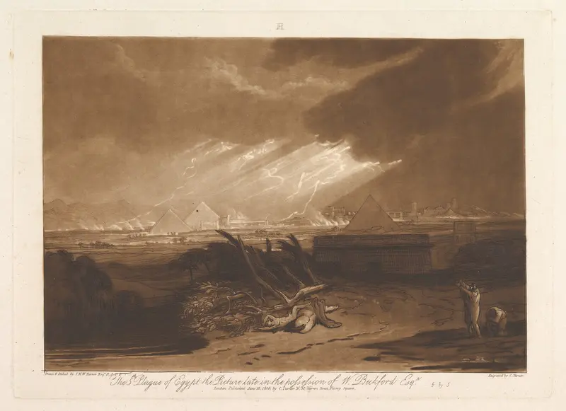 The Fifth Plague of Egypt (Liber Studiorum, part III, plate 16) Wall Art by Joseph Mallord William Turner - High-Resolution Digital Print