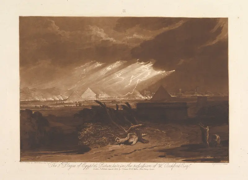 The Fifth Plague of Egypt, part III, plate 16 from "Liber Studiorum" Wall Art by Joseph Mallord William Turner - High-Resolution Digital Print