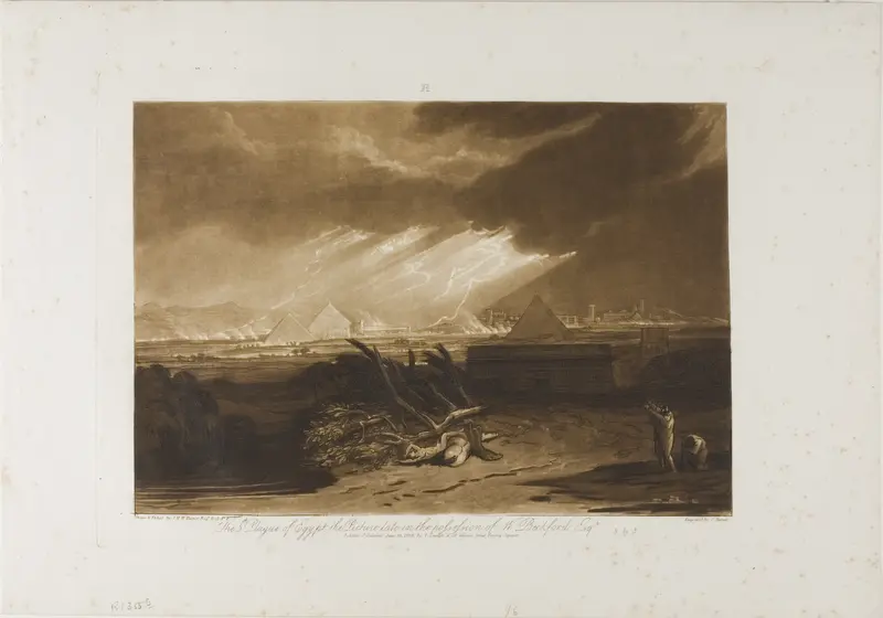 The Fifth Plague of Egypt, plate 16 from LIber Studiorum Wall Art by Joseph Mallord William Turner - High-Resolution Digital Print
