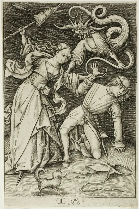 The Fight over the Trousers Wall Art by Israhel van Meckenem, the younger - High-Resolution Digital Print