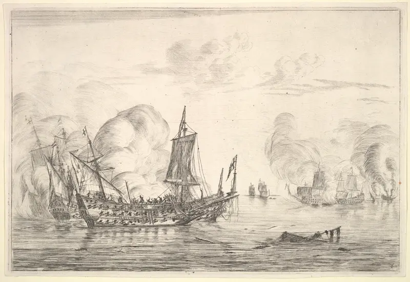 The Final of a Naval Battle Wall Art by Reinier Nooms, called Zeeman - High-Resolution Digital Print
