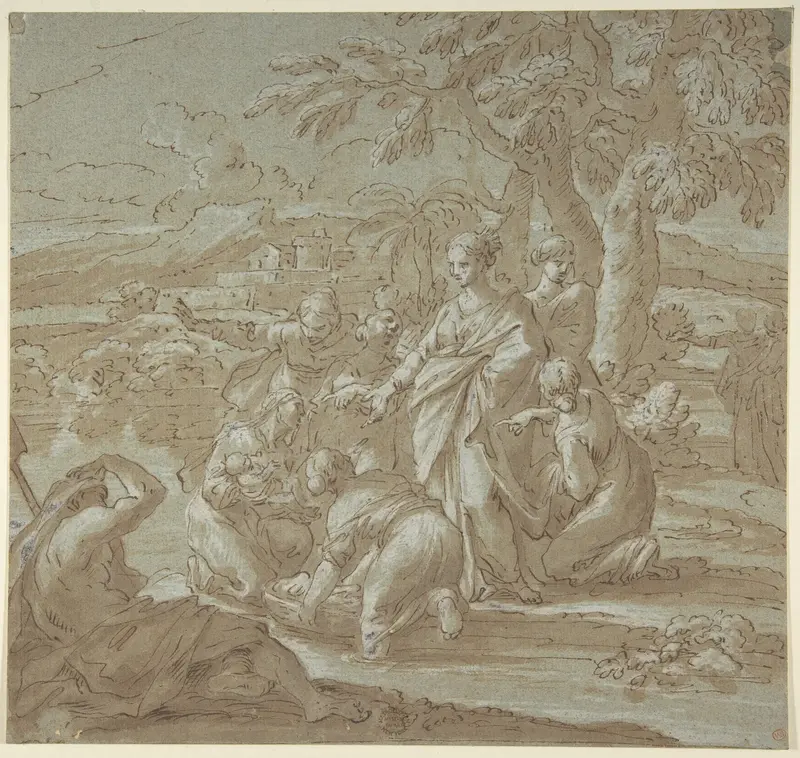 The Finding of Moses Wall Art by Luigi Garzi - High-Resolution Digital Print