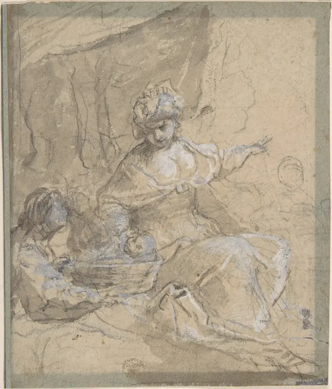 The Finding of Moses Wall Art by Anonymous, Italian, Roman-Bolognese, 17th century - High-Resolution Digital Print