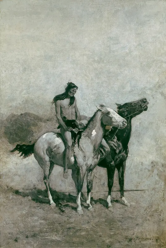The Fire-Eater Slung His Victim Across His Pony Wall Art by Frederic Remington - High-Resolution Digital Print