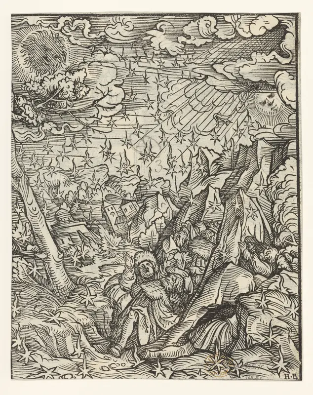 The Fire-Rain, plate 5 from "The Apocalypse" Wall Art by Hans Burgkmair - High-Resolution Digital Print