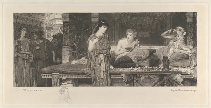 The First Course–The Dinner Wall Art by Sir Lawrence Alma-Tadema - High-Resolution Digital Print