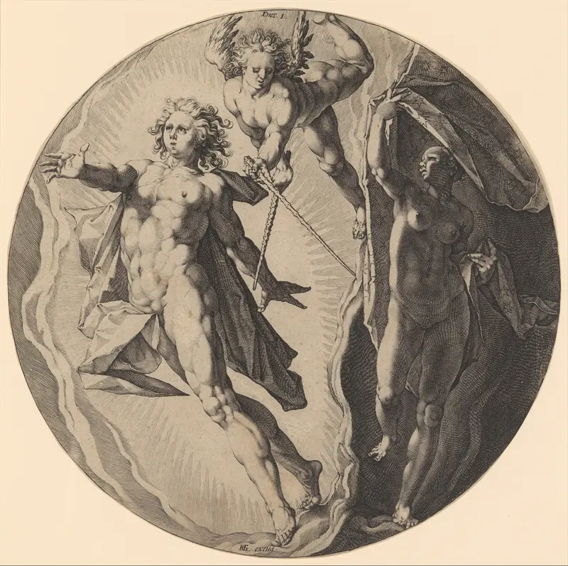 The First Day (Dies I): The Separation of Darkness and Light, plate 1 from "The Creation of the World" Wall Art by Jan Muller - High-Resolution Digital Print