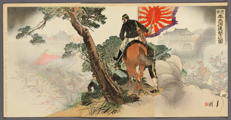 The First Division Advancing on Fengtienfu (Daiichigun Hotenfu shingeki no zu)