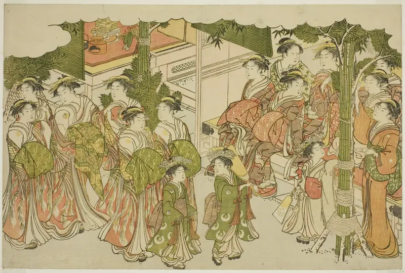 The First Garments of the New Year (Kiso hajime), from the illustrated book "Colors of the Triple Dawn (Saishiki mitsu no asa)"