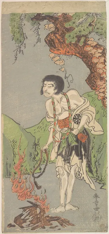 The First Nakamura Nakazo in the Role of Raigo Ajari, a Buddhist Monk